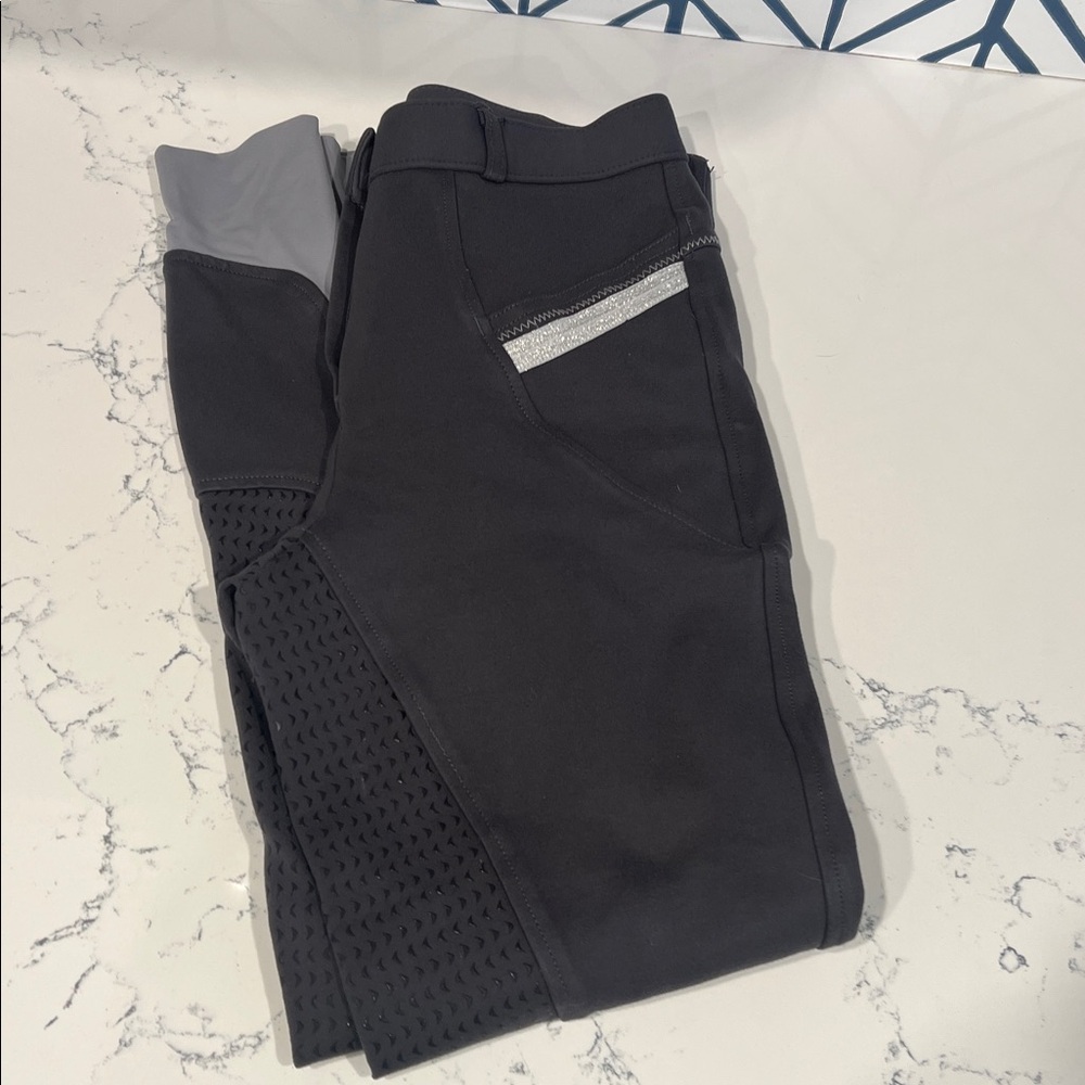 HR Farm Black and Gray Full Seat Riding Breeches size 26 🐴✨